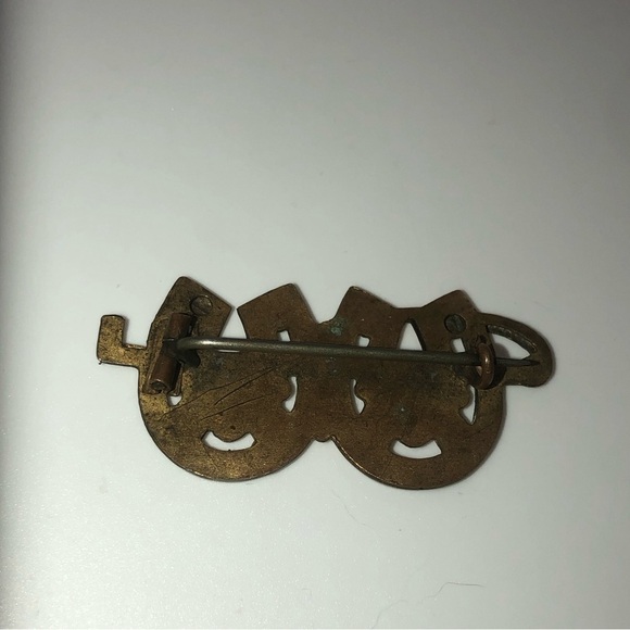 Vtg Brass Horseshoes Good Luck Lucky Brooch 1.9” - Picture 2 of 3